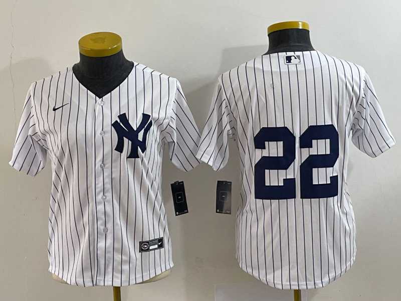Women%27s New York Yankees #22 Jacoby Ellsbury White Stitched Cool Base Nike Jersey->mlb womens jerseys->MLB Jersey